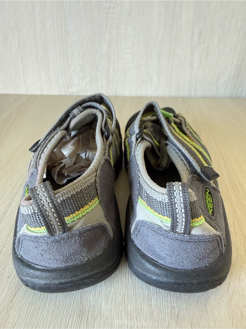 KEEN Newport H2 Kids Sandals Gray Lime Closed Toe Water Shoes Size 1 US - Picture 6 of 11